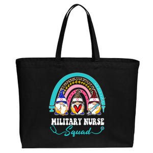 Nurse Squad Leopard Rainbow Gnome Military Nurse Gift Cotton Canvas Jumbo Tote