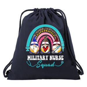 Nurse Squad Leopard Rainbow Gnome Military Nurse Gift Drawstring Bag