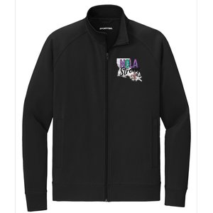 Nola Strong Louisiana Map Fleurdelis Support New Orleans Stretch Full-Zip Cadet Jacket