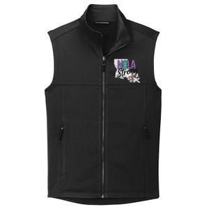 Nola Strong Louisiana Map Fleurdelis Support New Orleans Collective Smooth Fleece Vest