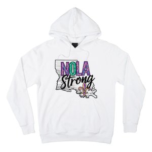 Nola Strong Louisiana Map Fleurdelis Support New Orleans Hoodie