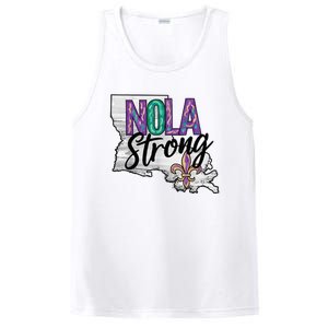 Nola Strong Louisiana Map Fleurdelis Support New Orleans PosiCharge Competitor Tank