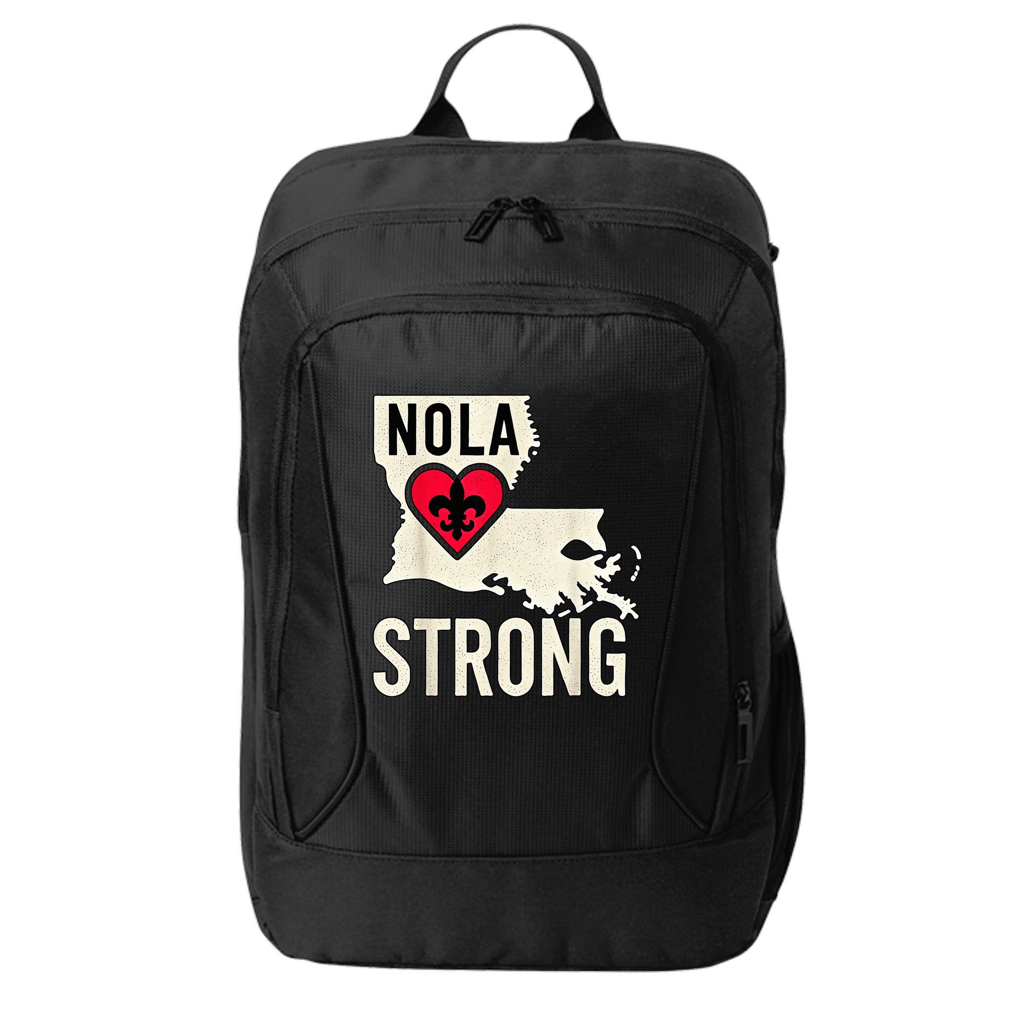 Nola Strong Louisiana Map Heart Supporting New Orleans 2025 City Backpack