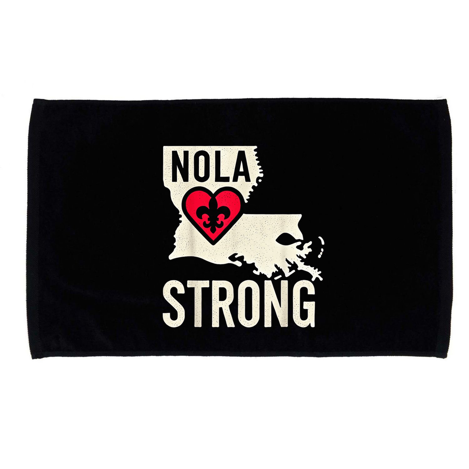 Nola Strong Louisiana Map Heart Supporting New Orleans 2025 Microfiber Hand Towel