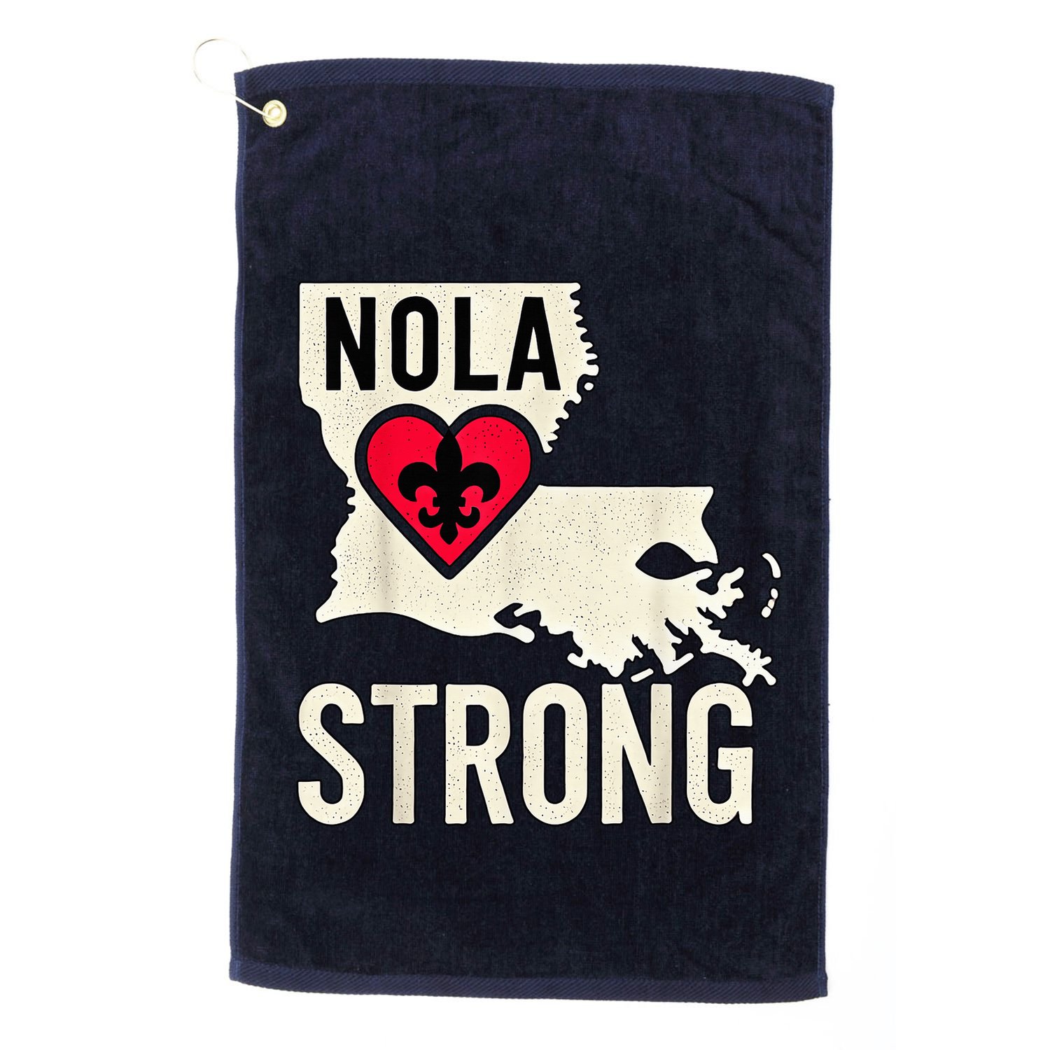 Nola Strong Louisiana Map Heart Supporting New Orleans 2025 Golf Towel