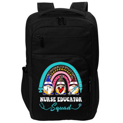 Nurse Squad Leopard Rainbow Gnome Nurse Educator Gift Impact Tech Backpack