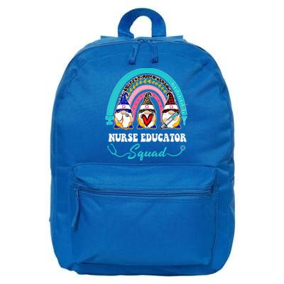 Nurse Squad Leopard Rainbow Gnome Nurse Educator Gift 16 in Basic Backpack