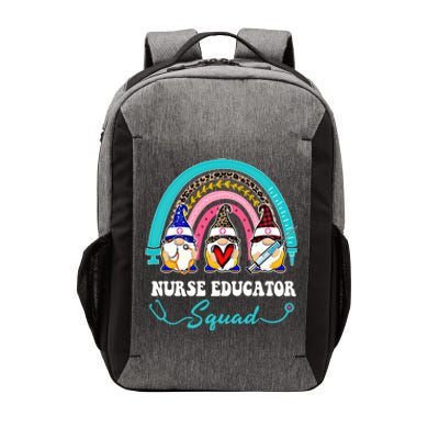 Nurse Squad Leopard Rainbow Gnome Nurse Educator Gift Vector Backpack