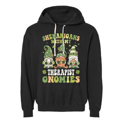 Nurses Shenanigans Love Gnomes St Patricks Day Garment-Dyed Fleece Hoodie