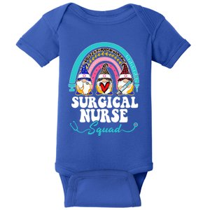 Nurse Squad Leopard Rainbow Gnome Surgical Nurse Gift Baby Bodysuit