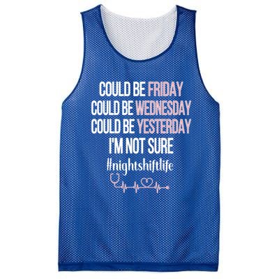 Night Shift Life Nursing Week Funny Night Shift Nurse Gift Mesh Reversible Basketball Jersey Tank