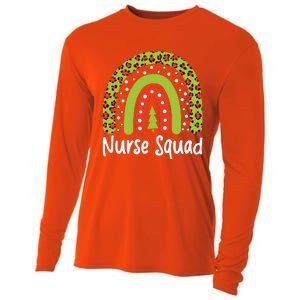 Nurse Squad Leopard Rainbow Christmas Nurses Pajamas Gift Cooling Performance Long Sleeve Crew