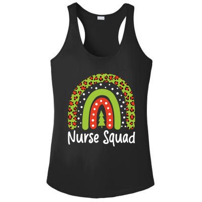 Nurse Squad Leopard Rainbow Christmas Nurses Pajamas Gift Ladies PosiCharge Competitor Racerback Tank