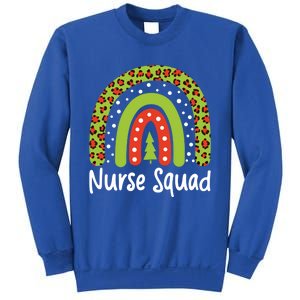 Nurse Squad Leopard Rainbow Christmas Nurses Pajamas Gift Sweatshirt