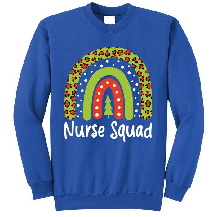 Nurse Squad Leopard Rainbow Christmas Nurses Pajamas Gift Sweatshirt