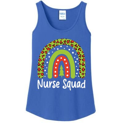 Nurse Squad Leopard Rainbow Christmas Nurses Pajamas Gift Ladies Essential Tank