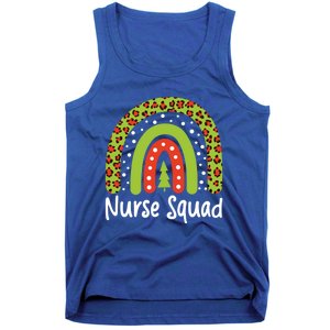 Nurse Squad Leopard Rainbow Christmas Nurses Pajamas Gift Tank Top