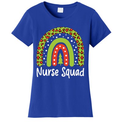 Nurse Squad Leopard Rainbow Christmas Nurses Pajamas Gift Women's T-Shirt