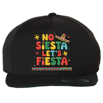 No Siesta Lets Fiesta Funny Cinco De Mayo Mexican Wool Snapback Cap