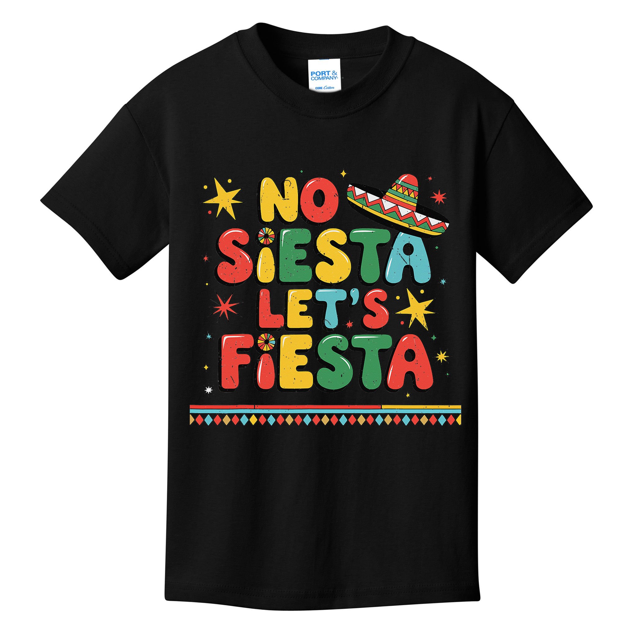 No Siesta Lets Fiesta Funny Cinco De Mayo Mexican Kids T-Shirt