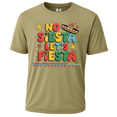 No Siesta Lets Fiesta Funny Cinco De Mayo Mexican Cooling Performance Crew T-Shirt
