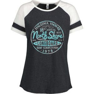 North Shore Long Board Surf Gift Enza Ladies Jersey Colorblock Tee