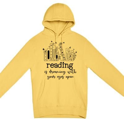 National School Librarian Day Books Reading Spring Flowers Meaningful Gift Premium Pullover Hoodie