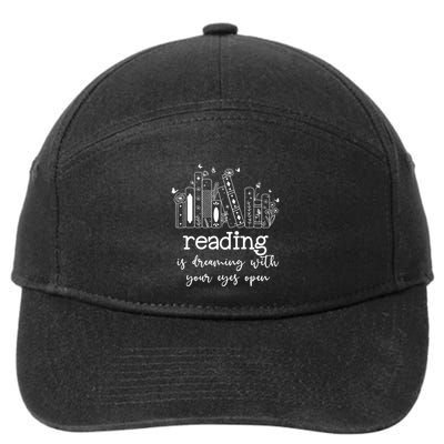 National School Librarian Day Books Reading Spring Flowers Meaningful Gift 7-Panel Snapback Hat