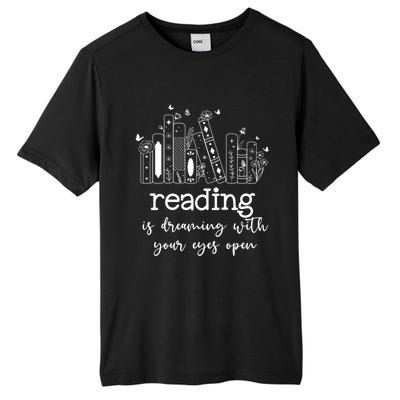 National School Librarian Day Books Reading Spring Flowers Meaningful Gift Tall Fusion ChromaSoft Performance T-Shirt