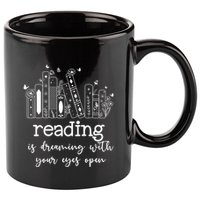 National School Librarian Day Books Reading Spring Flowers Meaningful Gift 11oz C Handle Ceramic Mug