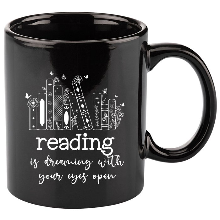 National School Librarian Day Books Reading Spring Flowers Meaningful Gift 11oz C Handle Ceramic Mug