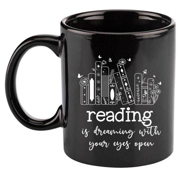National School Librarian Day Books Reading Spring Flowers Meaningful Gift 11oz C Handle Ceramic Mug