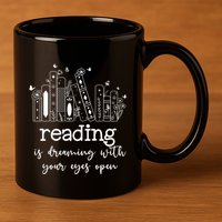 National School Librarian Day Books Reading Spring Flowers Meaningful Gift 11oz C Handle Ceramic Mug