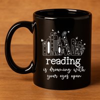 National School Librarian Day Books Reading Spring Flowers Meaningful Gift 11oz C Handle Ceramic Mug