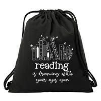 National School Librarian Day Books Reading Spring Flowers Meaningful Gift Drawstring Bag
