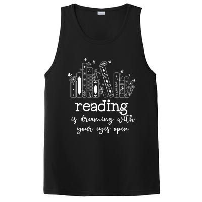 National School Librarian Day Books Reading Spring Flowers Meaningful Gift PosiCharge Competitor Tank