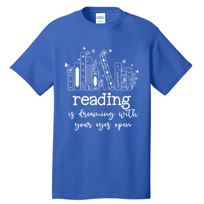 National School Librarian Day Books Reading Spring Flowers Meaningful Gift Tall T-Shirt