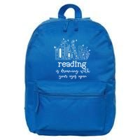 National School Librarian Day Books Reading Spring Flowers Meaningful Gift 16 in Basic Backpack