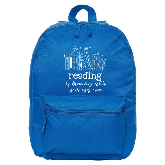 National School Librarian Day Books Reading Spring Flowers Meaningful Gift 16 in Basic Backpack