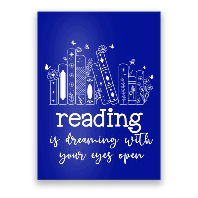 National School Librarian Day Books Reading Spring Flowers Meaningful Gift Poster