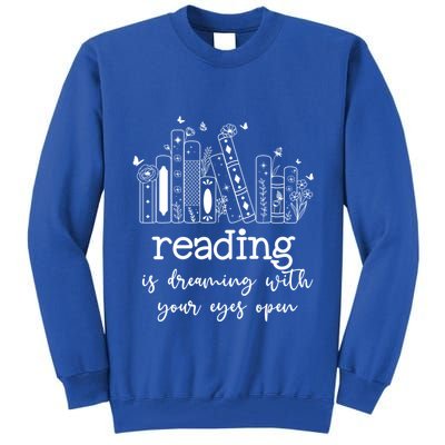 National School Librarian Day Books Reading Spring Flowers Meaningful Gift Tall Sweatshirt