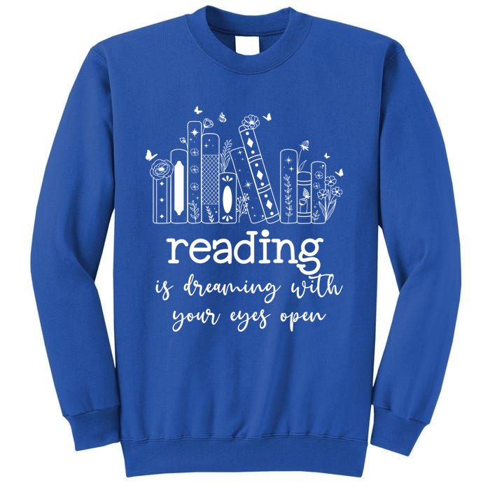 National School Librarian Day Books Reading Spring Flowers Meaningful Gift Tall Sweatshirt