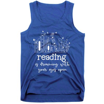 National School Librarian Day Books Reading Spring Flowers Meaningful Gift Tank Top