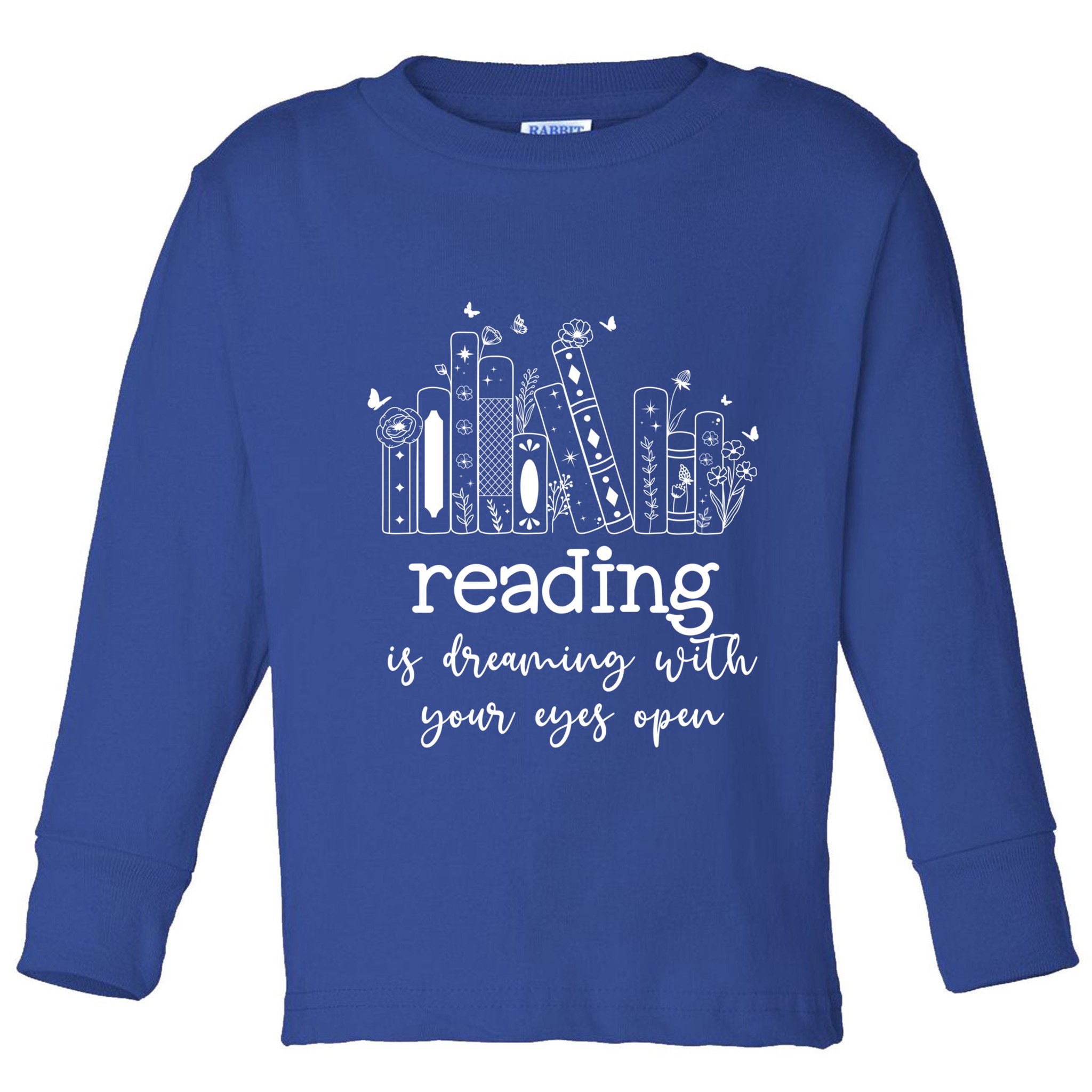National School Librarian Day Books Reading Spring Flowers Meaningful Gift Toddler Long Sleeve Shirt