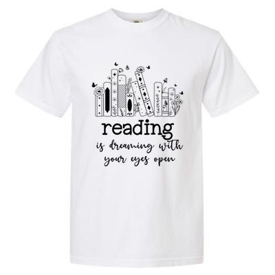 National School Librarian Day Books Reading Spring Flowers Meaningful Gift Garment-Dyed Heavyweight T-Shirt