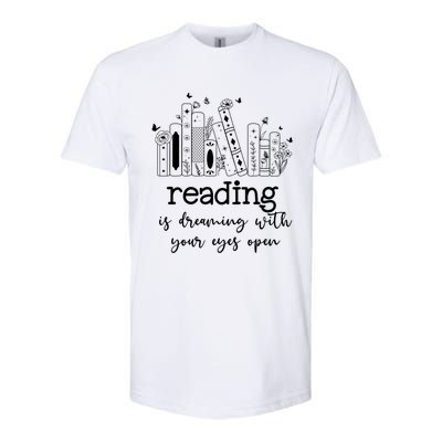 National School Librarian Day Books Reading Spring Flowers Meaningful Gift Softstyle CVC T-Shirt