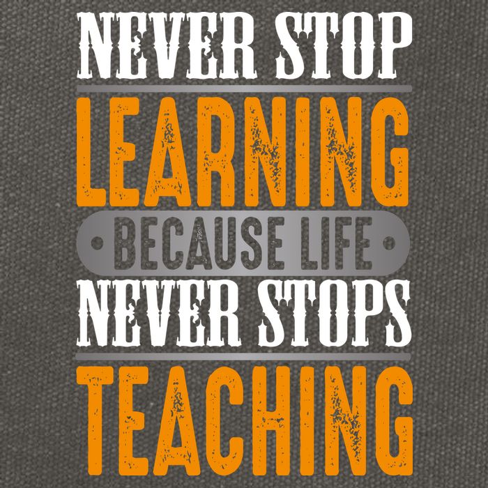 Never Stop Learning Because Life Never Stops Teaching Cotton Canvas Backpack
