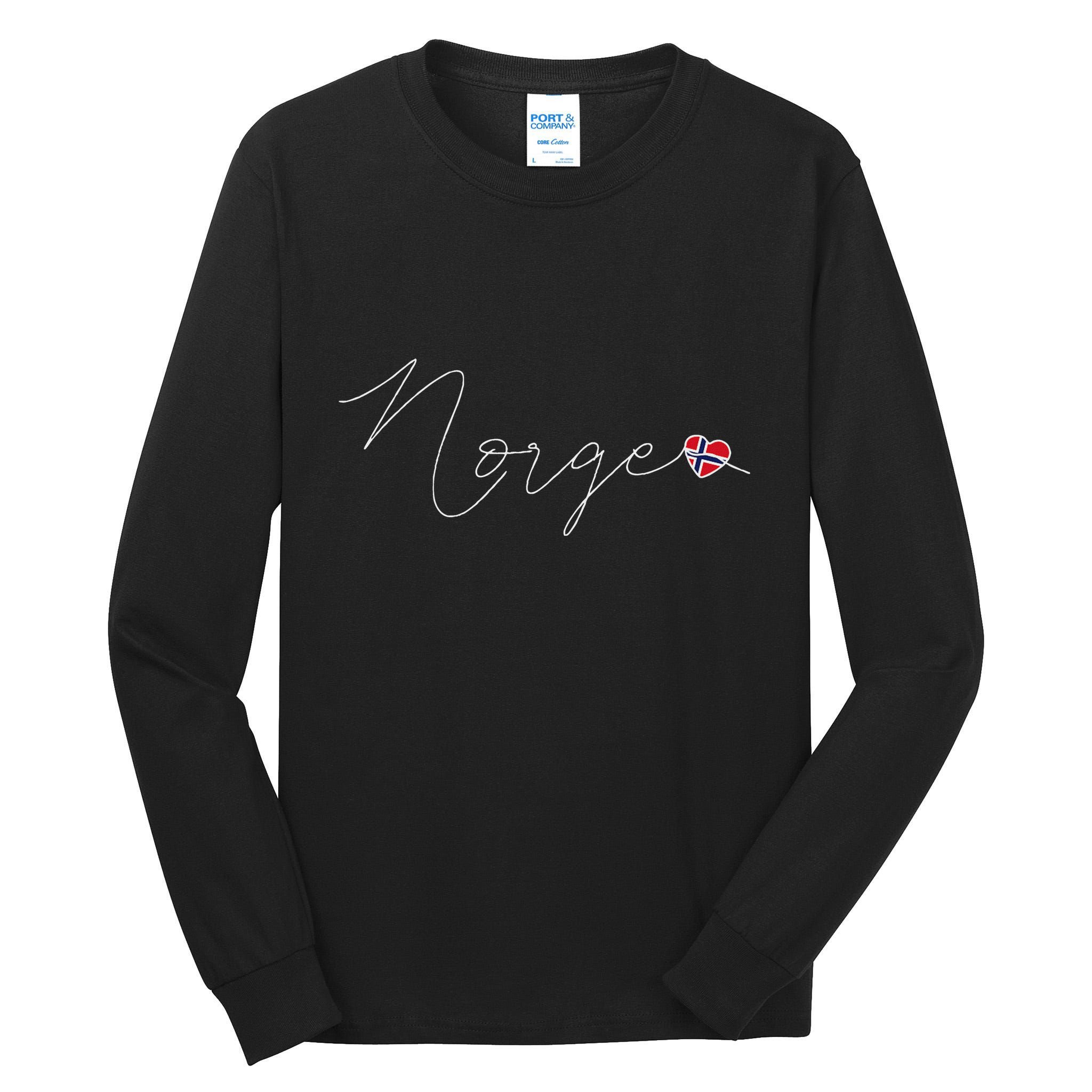 Norge Simple Love Norwegian Flag Heart On Norway Tall Long Sleeve T-Shirt