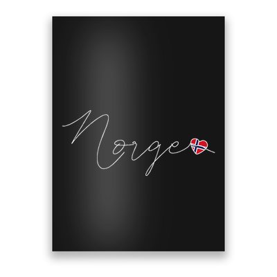 Norge Simple Love Norwegian Flag Heart On Norway Poster