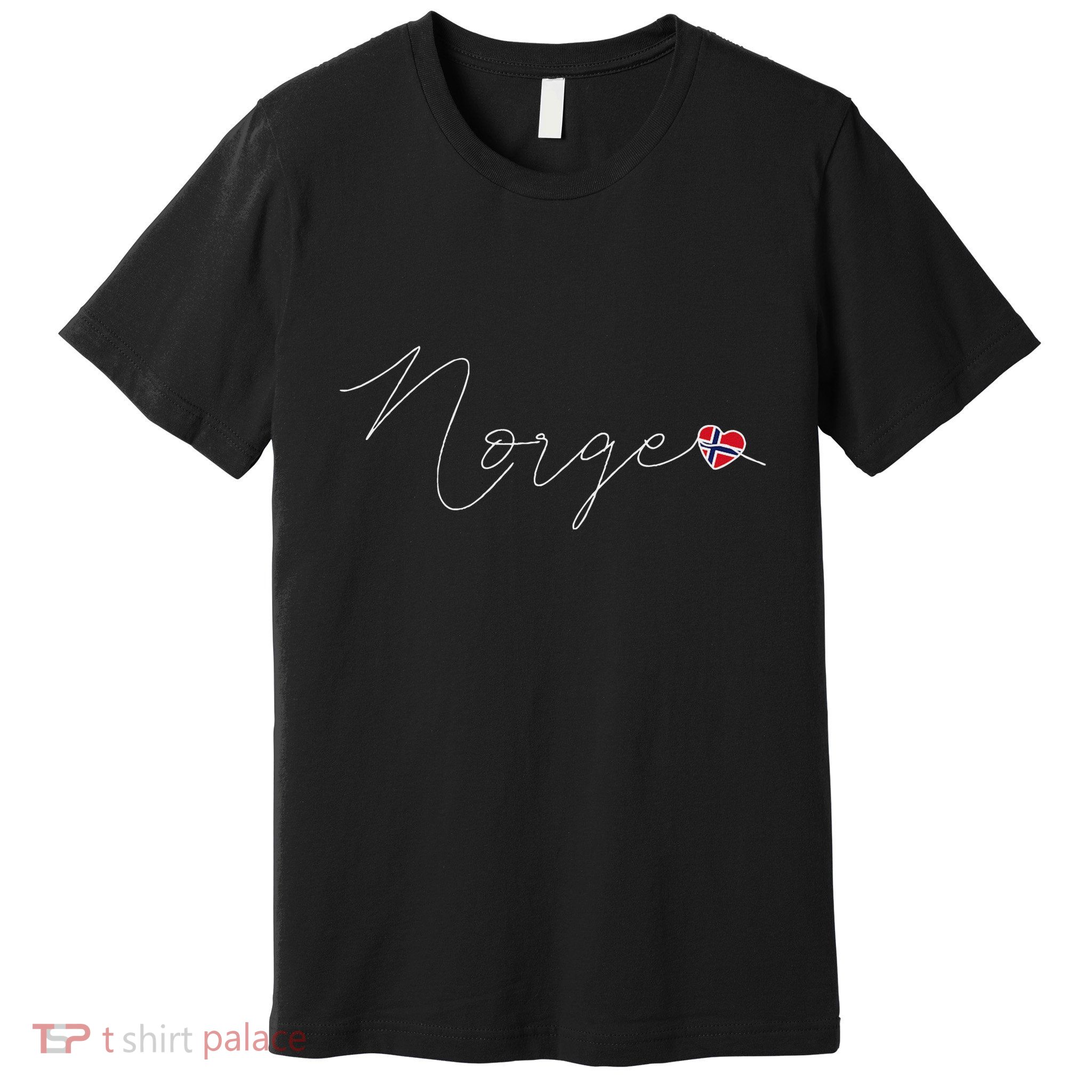 Norge Simple Love Norwegian Flag Heart On Norway Premium T-Shirt